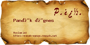 Panák Ágnes névjegykártya